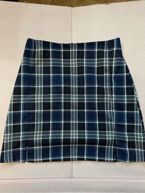 Brandy Melville Blue & Black Plaid Mini Skirt